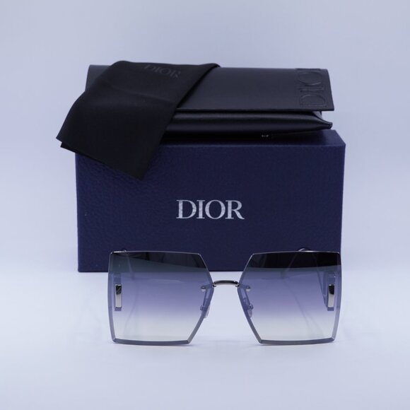 Dior 30MONTAIGNE S7U F0A6 Square Sunglasses - Silver/Grey Gradient Mirror - Picture 3 of 9